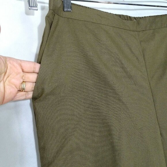 Alfred Dunner Pants Pull-On Straight Leg Women Size 18 Brown Texture Pocket NEW - Picture 2 of 7